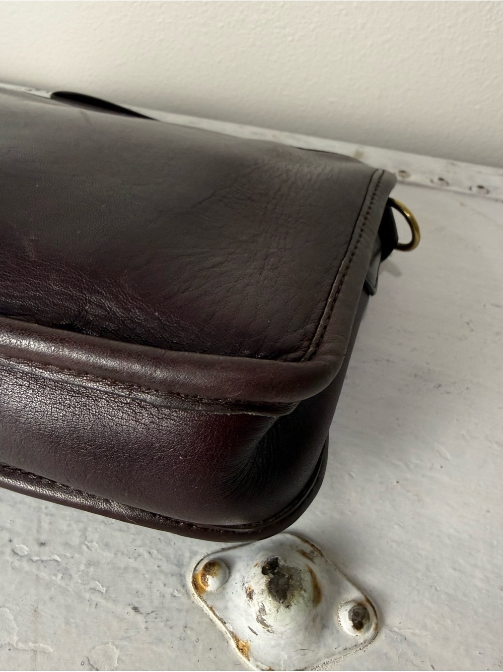 Vintage Coach Essential Basic Burgundy Crossbody Clutch Bag NYC 1970’s - Picture 12 of 13
